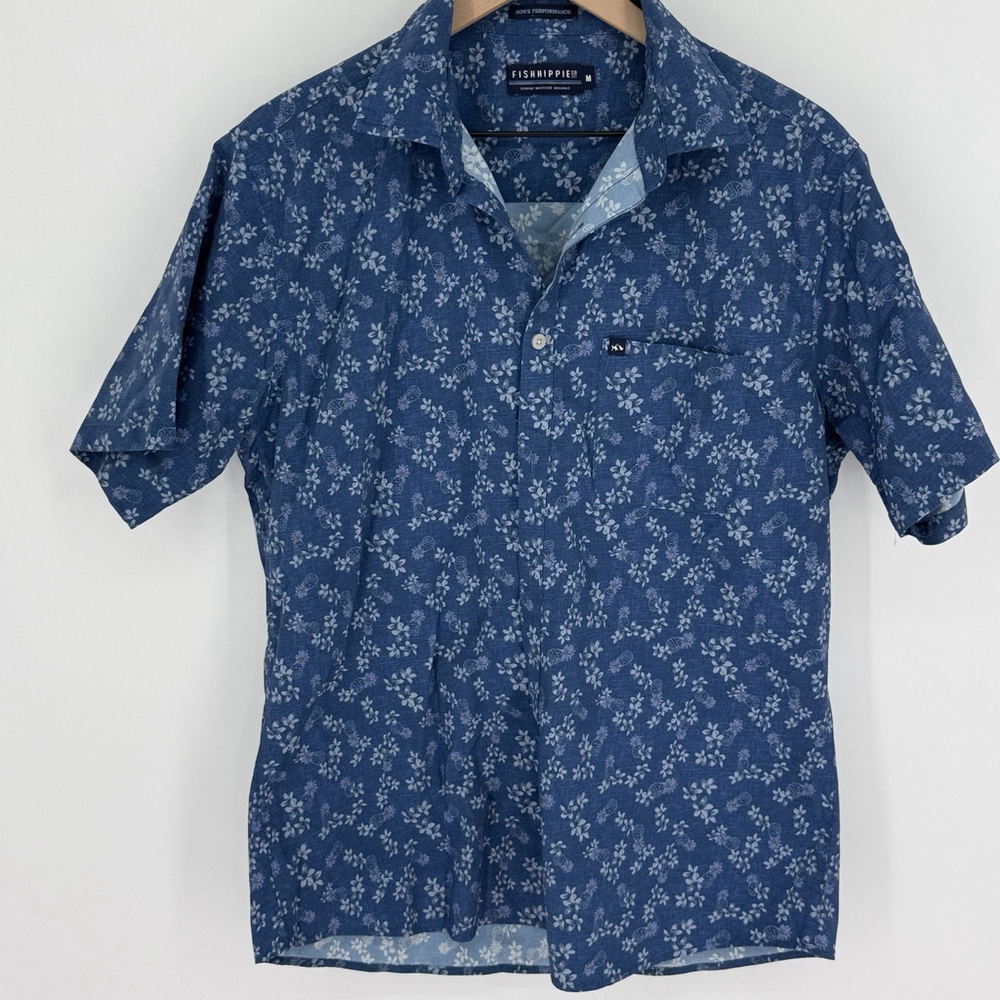 Fish Hippie Rowe Printed Short Sleeve Woven Button Up Men’s Medium